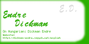 endre dickman business card